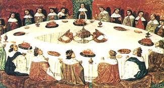 Chevaliers réunit autour de la Table ronde