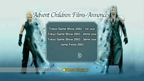 FFVII Advent Children : captures du DVD français