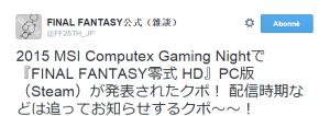 Final Fantasy Type-0 HD annoncé sur PC !