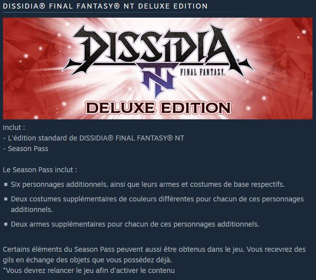Dissidia NT débarque sur PC, et l'édition gratuite de la deuxième chance arrive en Occident