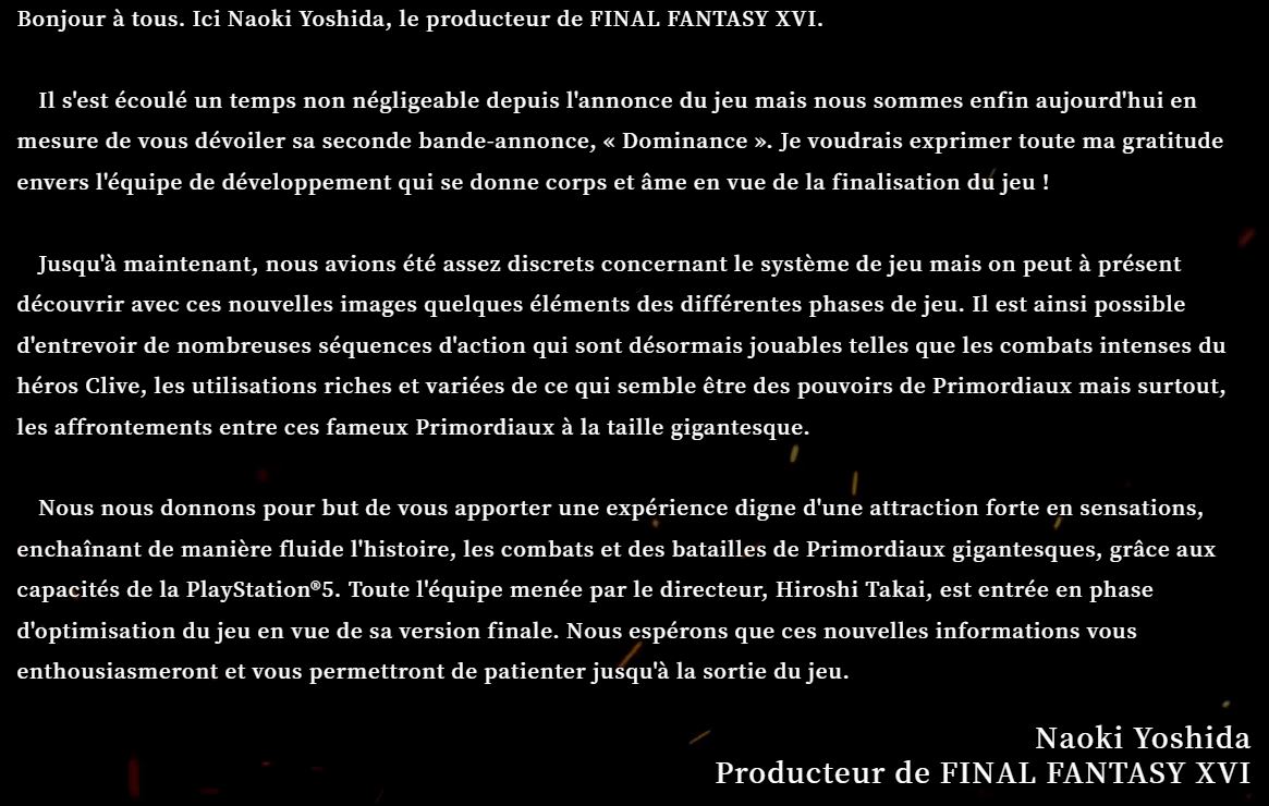 Final Fantasy XVI montre ses Primordiaux et ses combos